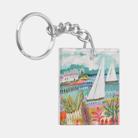 Twee zeilboten sleutelhanger (Voorkant Links)