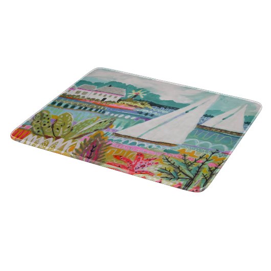 Twee zeilboten snijplank (Hoek)