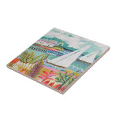 Twee zeilboten tegeltje (Zijkant)