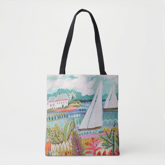 Twee zeilboten tote bag (Voorkant)