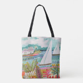 Twee zeilboten tote bag (Achterkant)