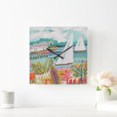 Twee zeilboten vierkante klok (Huis)