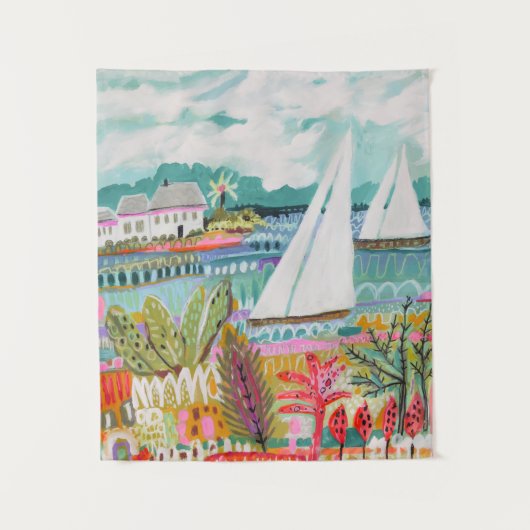 Twee zeilboten wandkleed (Voorkant)