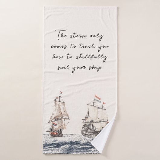  twee zeilschepen op het Zee Johan Teyler Badhanddoek (Badhanddoek)