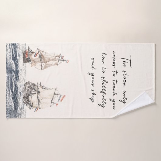  twee zeilschepen op het Zee Johan Teyler Badhanddoek (Badhanddoek)