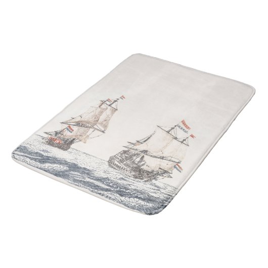  twee zeilschepen op het Zee Johan Teyler Badmat (Gekanteld)