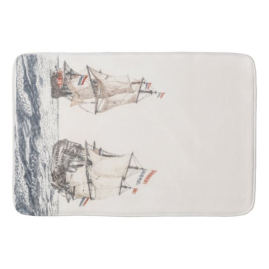 twee zeilschepen op het Zee Johan Teyler Badmat (Voorkant)