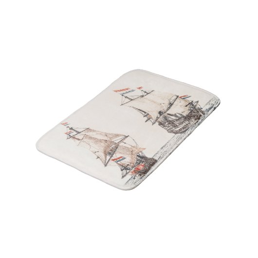  twee zeilschepen op het Zee Johan Teyler Badmat (Gekanteld)