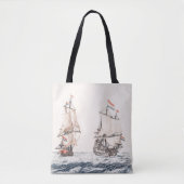  twee zeilschepen op het Zee Johan Teyler Tote Bag (Voorkant)