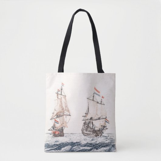 twee zeilschepen op het Zee Johan Teyler Tote Bag (Voorkant)