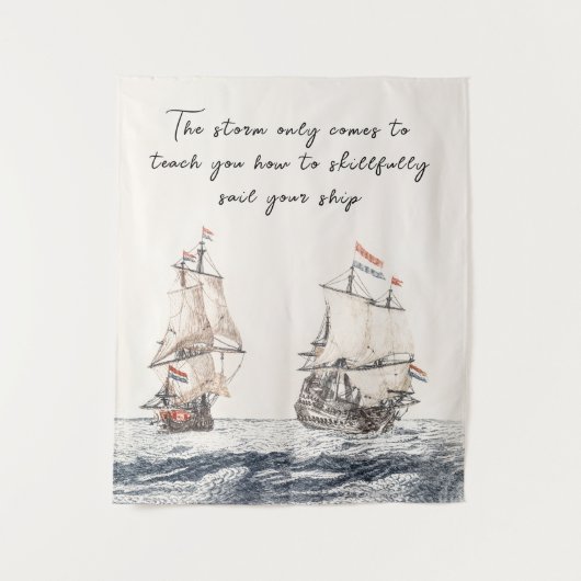 twee zeilschepen op het Zee Johan Teyler Wandkleed (Voorkant)