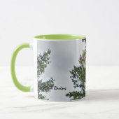 Twee zeldzame vliegende witte ravens - wild fotogr mok (Links)