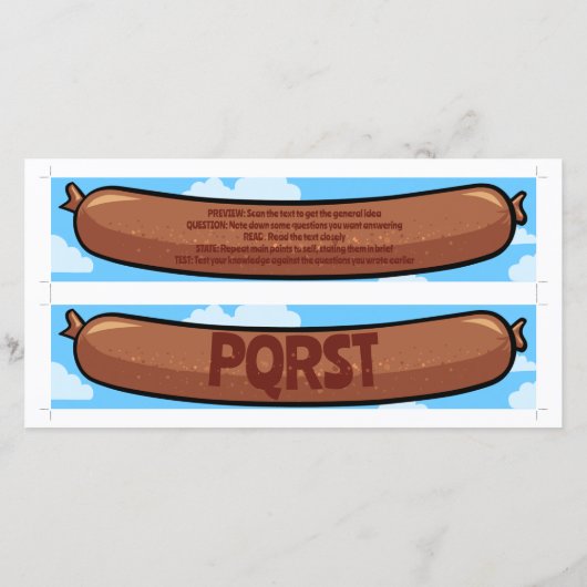 Twee zelf uitgesneden PQRST studie worst Bladwijze (Achterkant)