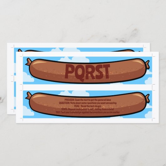 Twee zelf uitgesneden PQRST studie worst Bladwijze (Voorkant / Achterkant)