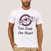 Twee zielen, één hart – gepersonaliseerd paar T-Sh T-shirt (Voorkant)