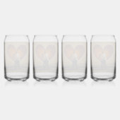 Twee zielen, één hart" gepersonaliseerde trouwbril blikvorm glas (Achterkant)