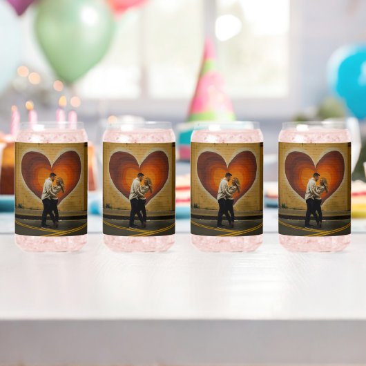 Twee zielen, één hart" gepersonaliseerde trouwbril blikvorm glas (Insitu (Verjaardag))