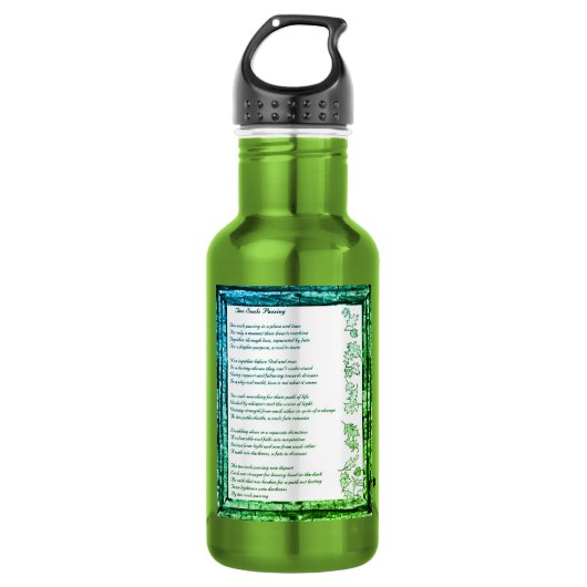 Twee zielen met waterflacon waterfles (Voorkant)