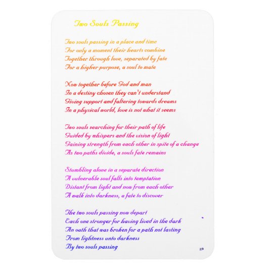 Twee zielen passeren magneet (Verticaal)