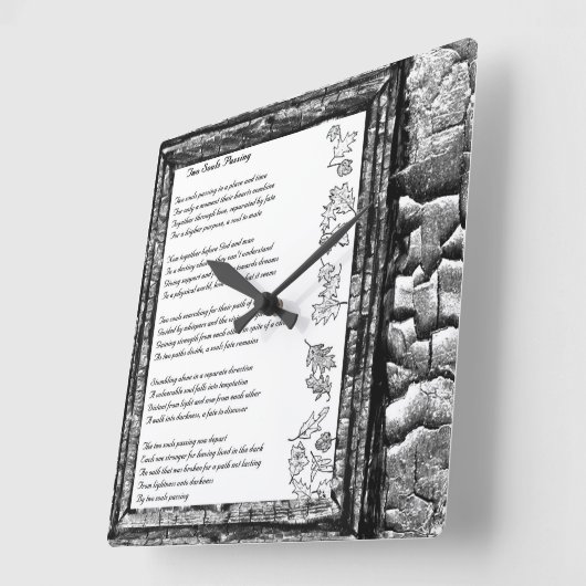 Twee zielen passeren vierkante klok (Hoek)