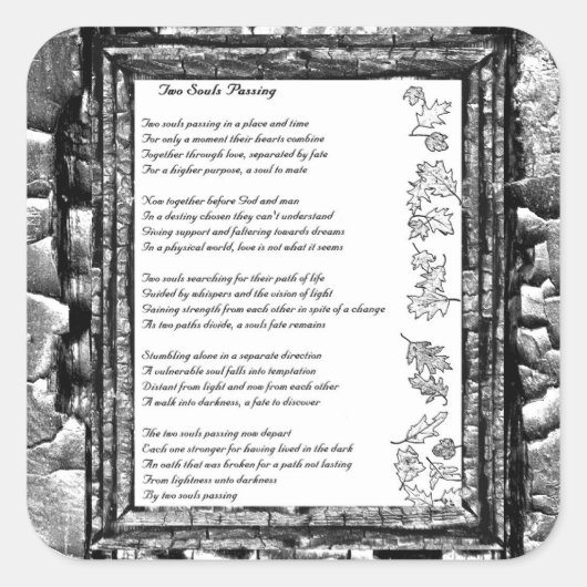 Twee zielen passeren vierkante sticker (Voorkant)