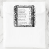 Twee zielen passeren vierkante sticker (Tas)