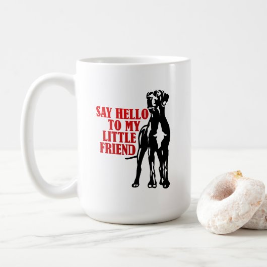 Twee zijden bedrukt met Great Dane Friend Koffiemok (Met donut)