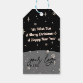 Twee zijden Business Logo en QR-code Black Kerstmi Cadeaulabel (Voorkant)