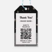 Twee zijden Business Logo en QR-code Black Kerstmi Cadeaulabel (Achterkant)