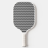 Twee zijden Chevron Zig Zag Pattern Black White Pickleball Paddle (Voorkant)