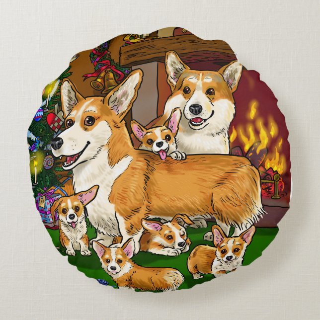 Twee zijden rond kussen (Achterkant)