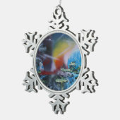 twee zijden van de planeet tin sneeuwvlok ornament (Rechts)