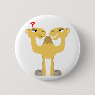 Twee zijden van dezelfde Cartoon Camel Button Badg