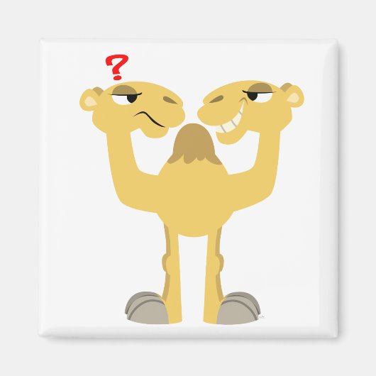 Twee zijden van dezelfde Cartoon Camel Magnet (Voorkant)