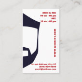 Twee zijden vóór en na de barber visitekaartje (Achterkant)