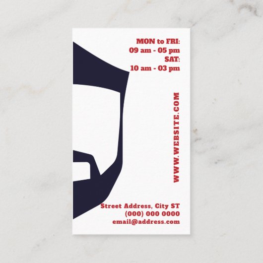 Twee zijden vóór en na de barber visitekaartje (Achterkant)