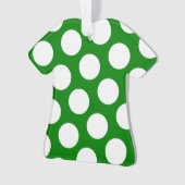Twee zijdige groene en witte polka stippen ornament (voorkant)