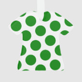 Twee zijdige groene en witte polka stippen ornament (achterkant)