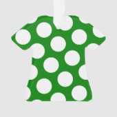 Twee zijdige groene en witte polka stippen ornament (voorkant)