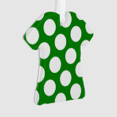 Twee zijdige groene en witte polka stippen ornament (voorkant)