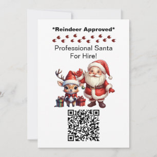 Twee-zijdige kerstman Zakelijke Kaart QR Code