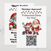 Twee-zijdige kerstman Zakelijke QR-code Kaart (Voorkant / Achterkant)