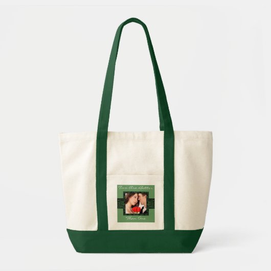 Twee zijn beter dan de fototas van één bruid tote bag (Voorkant)