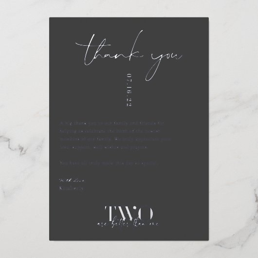 Twee zijn beter dan één | Baby shower Hartelijk da Folie Uitnodiging (Voorkant)