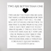 Twee zijn beter dan één Prediker 4:9 Trouwdag Poster (Voorkant)