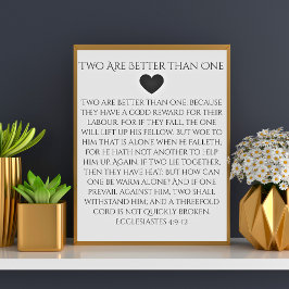 Twee zijn beter dan één Prediker 4:9 Trouwdag Poster