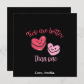 Twee zijn beter dan één Valentijn Bedankkaart (Voorkant / Achterkant)