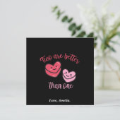 Twee zijn beter dan één Valentijn Bedankkaart (Staand voorkant)