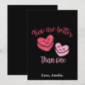 Twee zijn beter dan één Valentijn Feestdagenkaart (Voorkant / Achterkant)