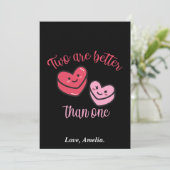 Twee zijn beter dan één Valentijn Feestdagenkaart (Staand voorkant)